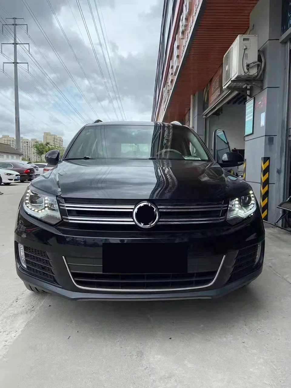 التوصيل والتشغيل تعديل مصابيح السيارة الأمامية الجمعية لشركة فولكس فاجن تيجوان 2013- 2016 السيارات LED العلوي ترقية عدسة العارض الملحقات