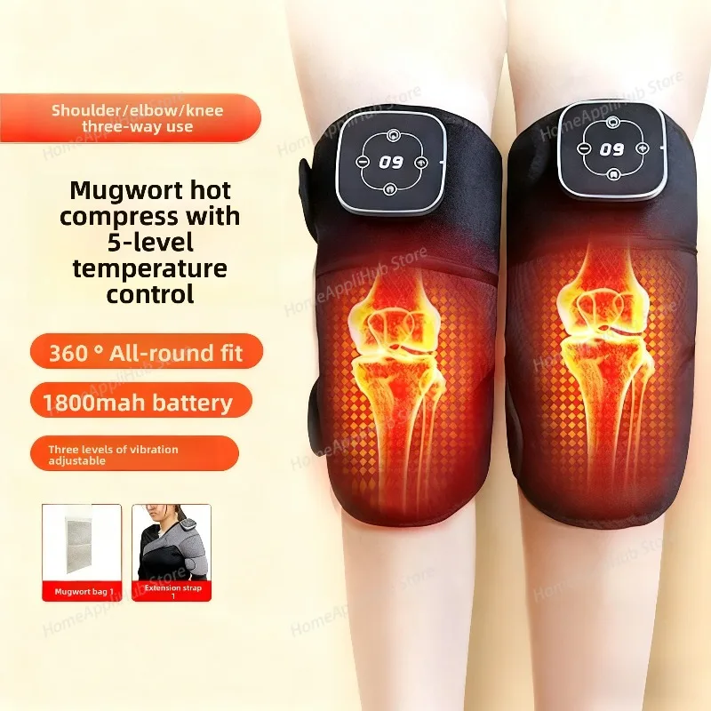 

Электрический бандаж для колена, массажный бандаж с вибрацией, массажная терапия с подогревом, облегчение боли в плечах, локтеях, старая холодная нога, теплая колена