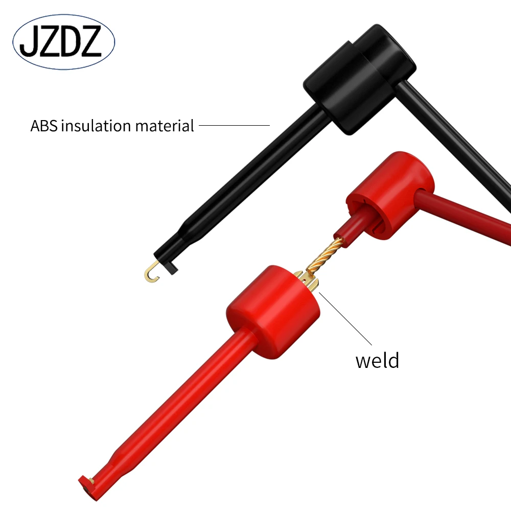 JZDZ 2PCS Multimeter Test Lead 4MM Banana Plug to Test Hook Clips Cable Wire Red Black 100CM Electrical Test cable70057B