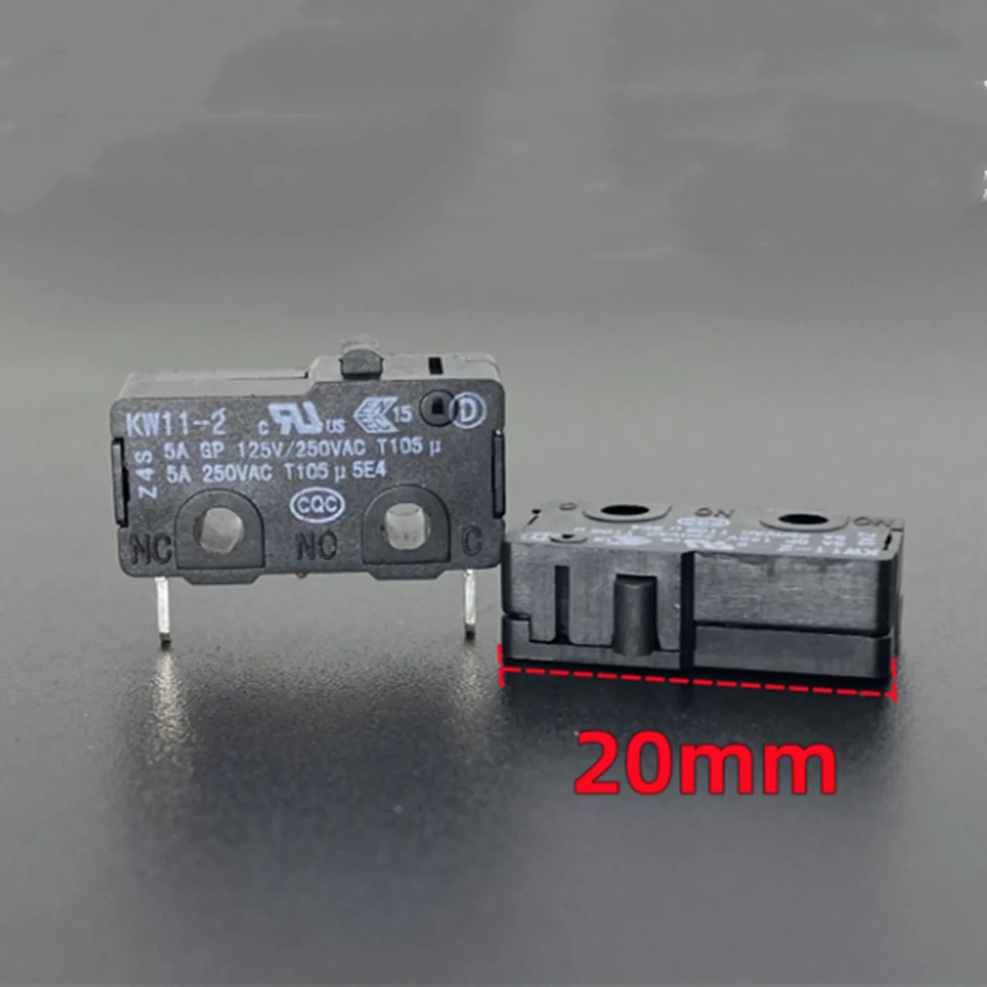 10PCS KW11-2 2-pin normally closed 5A travel limit detection reset toe button microswitch