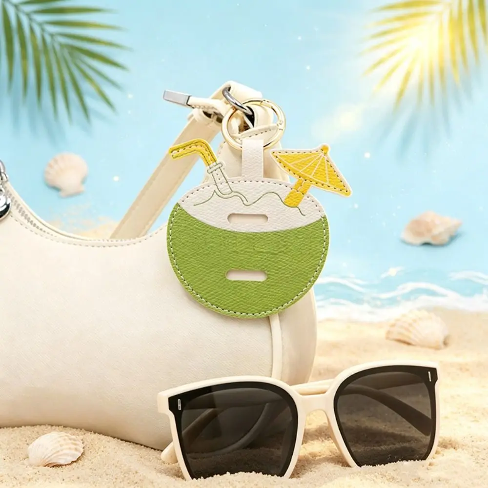 Hanger PU-Leder Schlüsselanhänger im Ozean-Urlaubsstil, Taschenanhänger, multifunktionaler modischer Brillen-Aufbewahrungsclip, Taschenornament – Detail 6