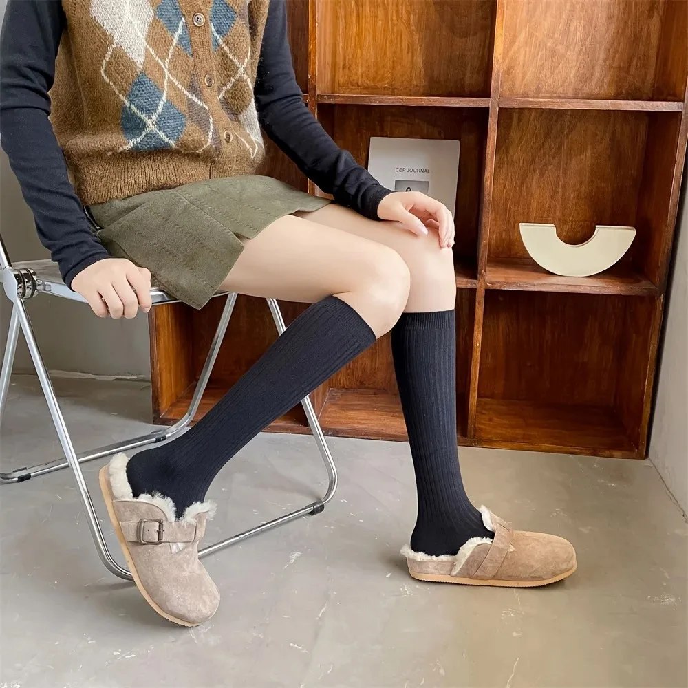 1/3 Paar Damen-Sommer-Socken, einfarbig, lange Röhrensocken, modischer College-Stil, schweißabsorbierend, atmungsaktiv, bequem, lässig – Detail 13