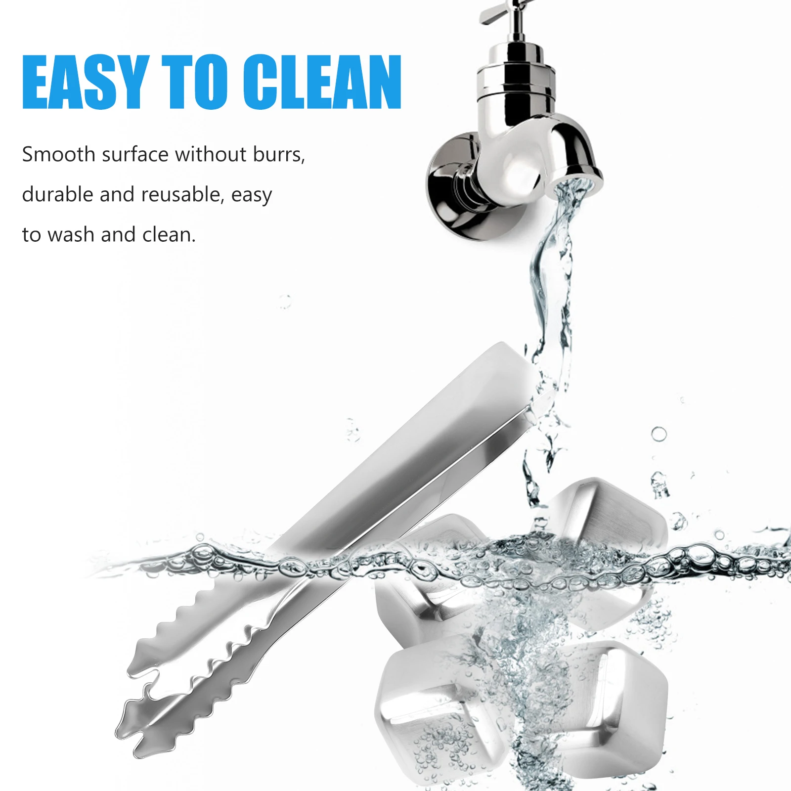 

Stainless Steel Ice Cubes Drinks Reusable Chilling Stones Beverage Rectangle for Water Bottle