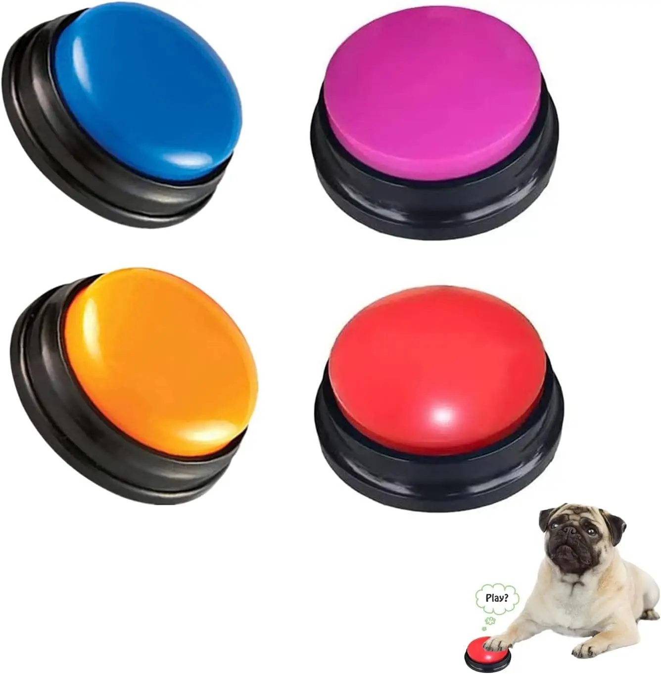 Voice Recording Button for Communication Pet Training Buzzer, 30 Second Record&Playback Dog Toy, Voice Recording Clicker