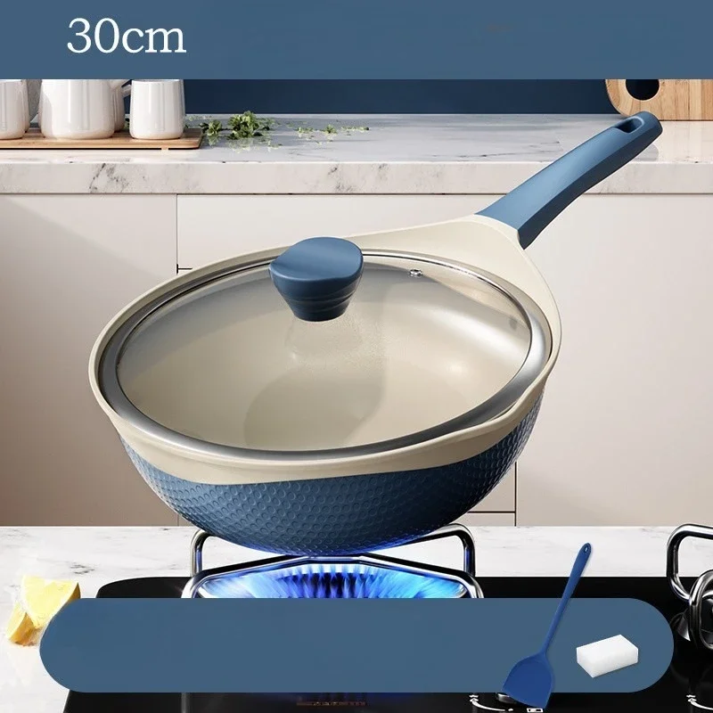 Natural Clay Non Stick Frying Pan Household Oil Fume Free For Induction Cookers And Gas Stoves Kitchen Supplies Cookware G