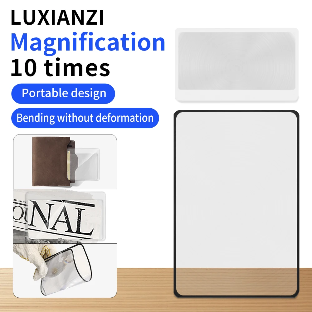 LUXIANZI Portable 10X PVC Card Magnifier For Parents Reading Portable Glasses Gift Pocket Size Lovely  Reading Monocle