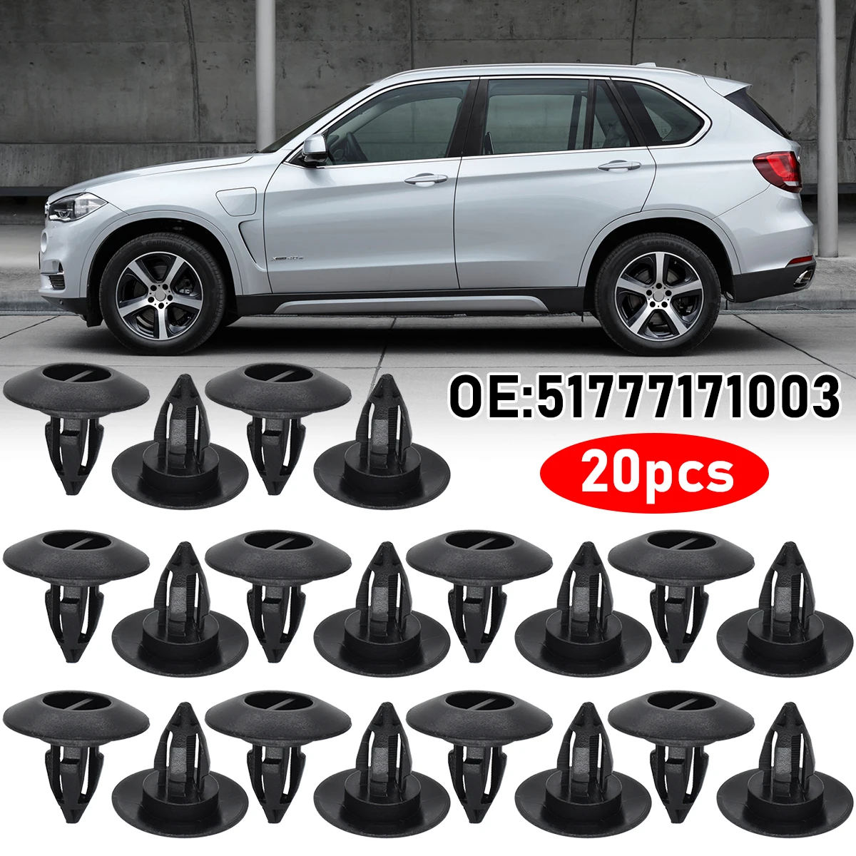 20Pcs Car Door Side Sill Skirt Trim Rocker Molding Clip For BMW X3 X5 X6 E70 F15 F85 E71 E72 F16 Mini Cooper R60 R61 51777171003