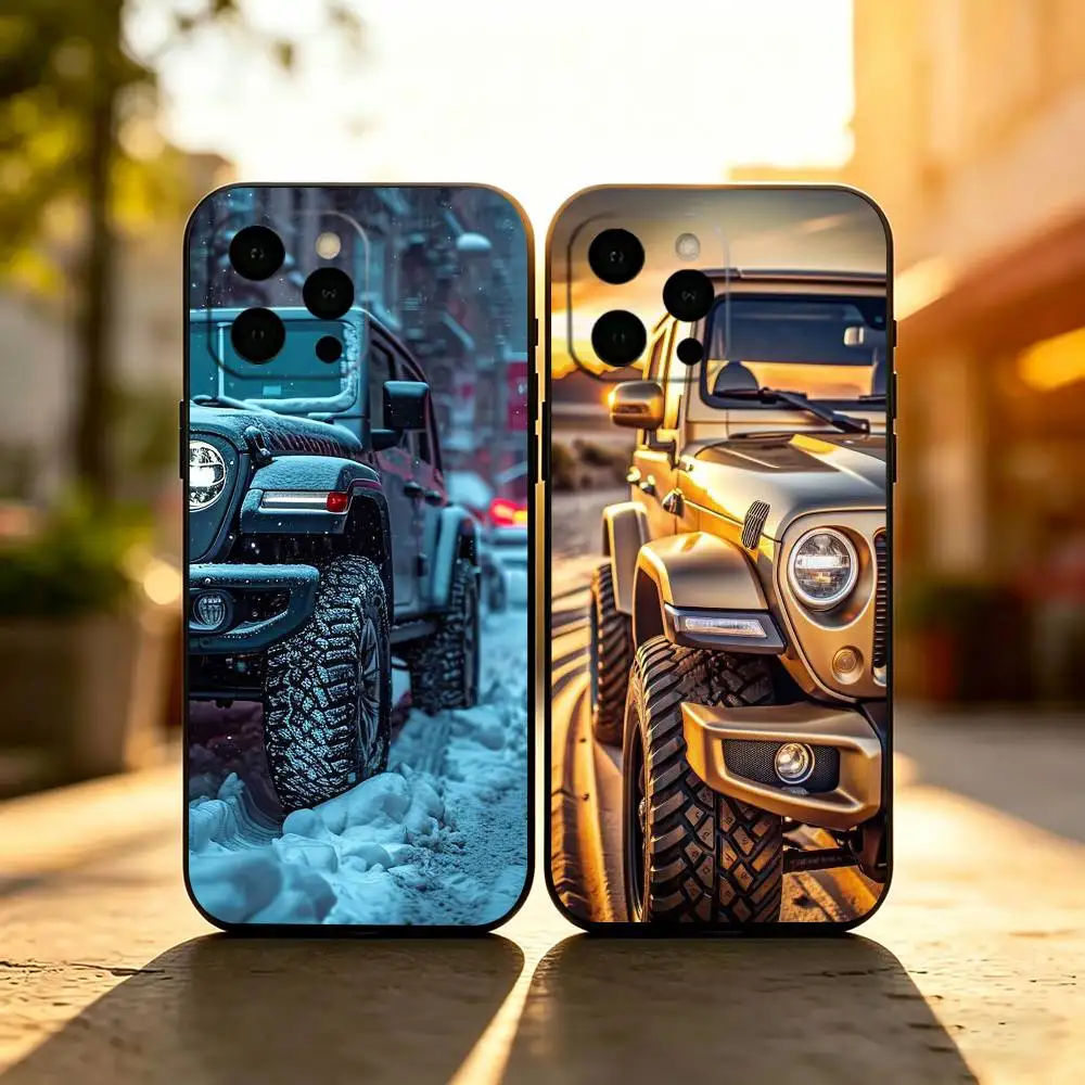

Wrangler Car JL Phone Case Soft Silicone black For IPhone 17 16 15 14 13 12 11 X XR Plus Pro Max Plus