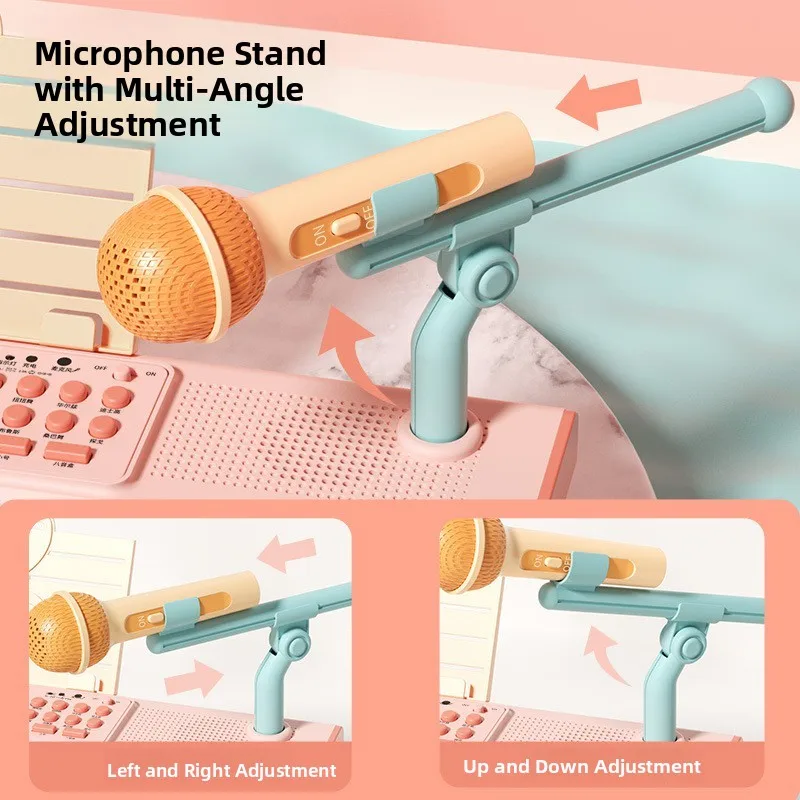 37-Key Portable Electronic Piano Toy with Microphone Children's Music Instrument Toy for Beginners Metal Toy for Girls