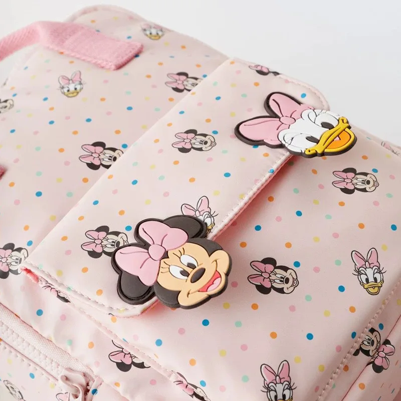 Disney new children\'s backpack Minnie Mouse print shoulder bag boys and girls cartoon schoolbag