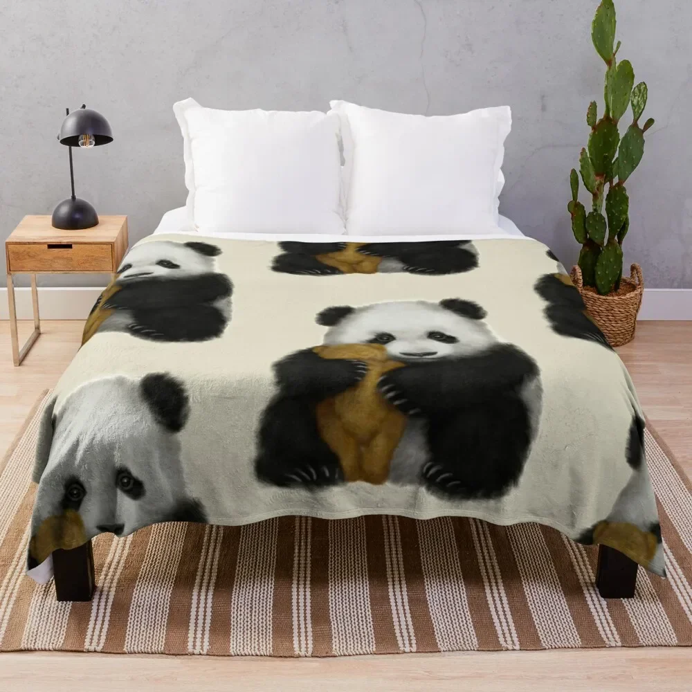 

3d Printed Blanket Cute Panda Cozy Fleece Throw Blanket for Boys Bed Soft Flannel Blankets for Bedroom Office Bed Sofa Cover