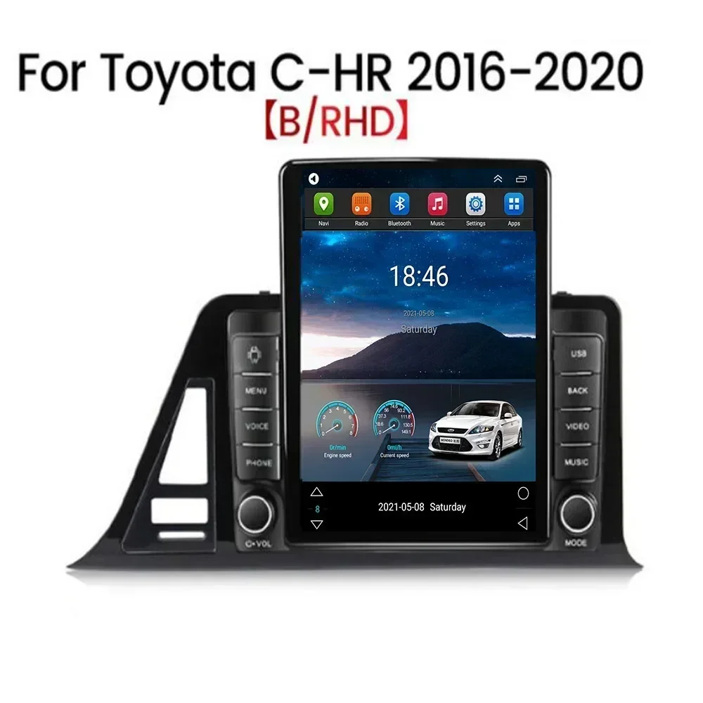 Para tesla estilo 2din android13 rádio do carro para toyota chr C-HR rhd 2016-2035 reprodutor de vídeo multimídia gps estéreo carplay dsp câmera