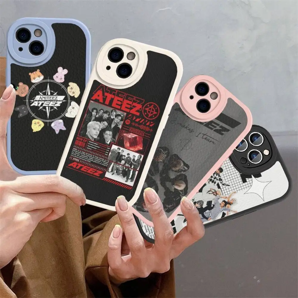 

The Popular Boy Band ATEEZ For IPhone 16 15 14 16E 13 12 11 Pro Max Plus Phone Leather Case