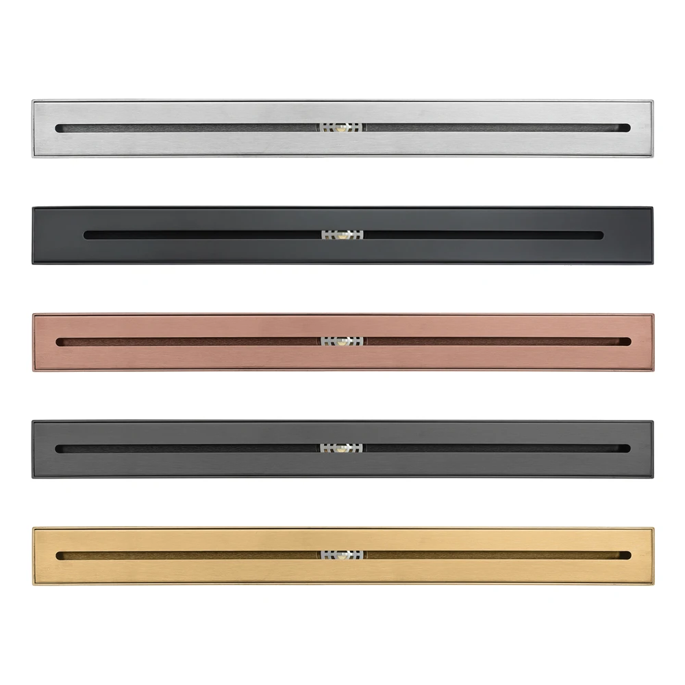 مصفاة شعر دش الحمام المصارف الفولاذ المقاوم للصدأ نحى/أسود/ذهبي/رمادي شريط طويل خطي مضاد للرائحة استنزاف الأرضية #2