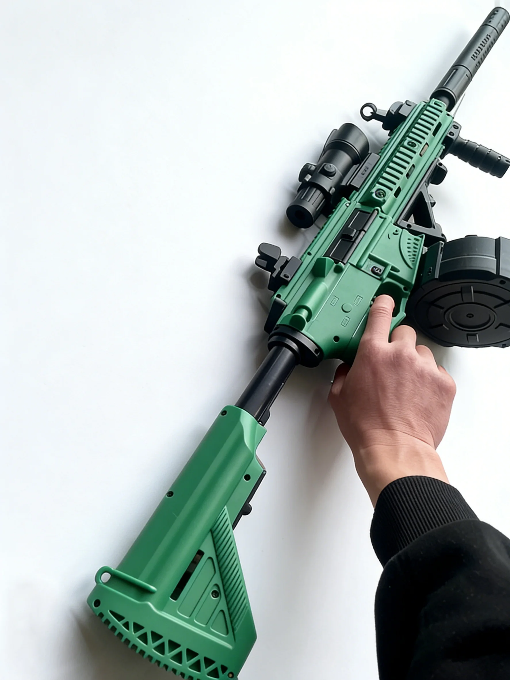 Gel Ball Blaster M416 speelgoedpistool - lange afstand 30m, 7,4V oplaadbaar, veilige gelkralen voor buitensporten, cool verjaardagscadeau