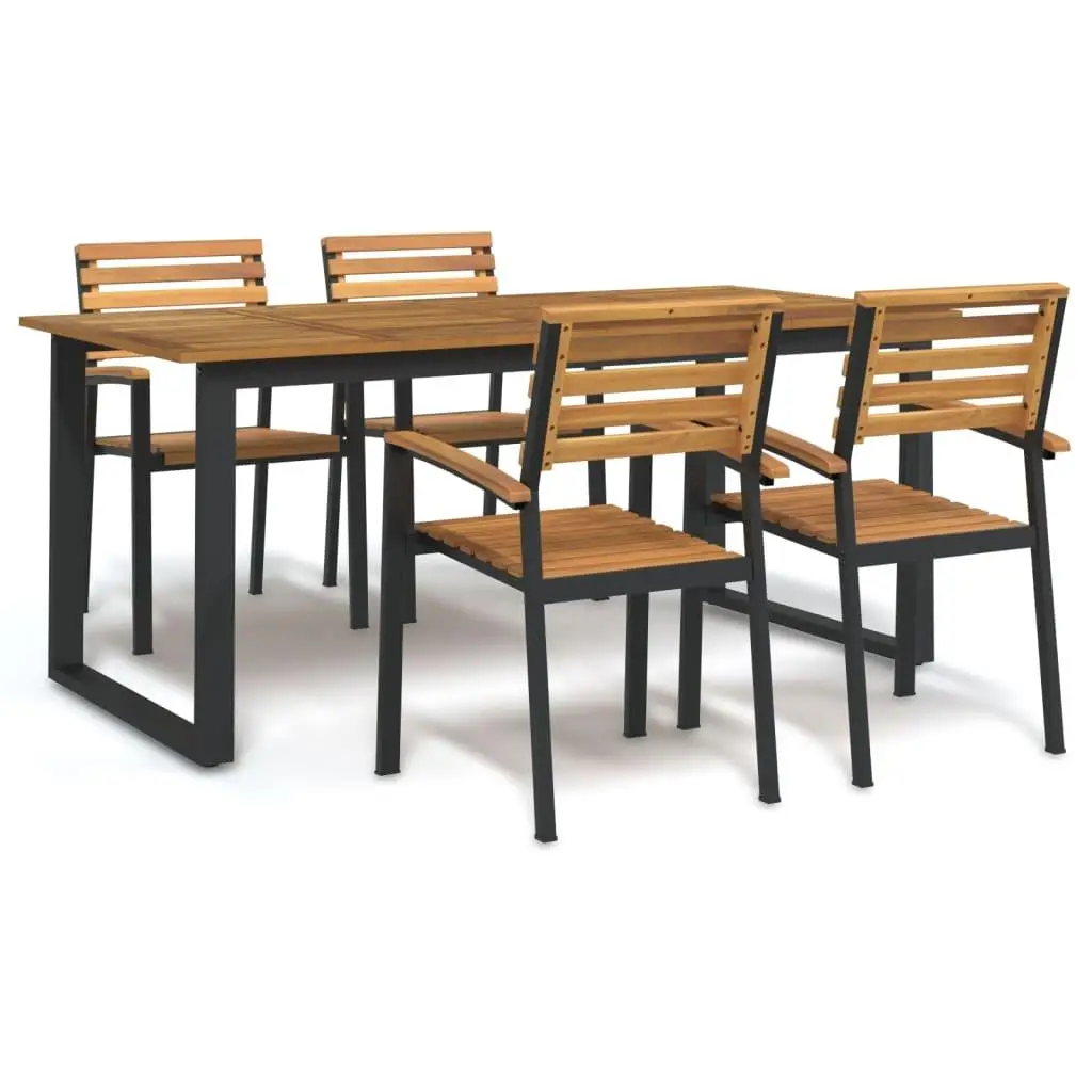 

Elegant Garden Dining Set in Brown and Black Outdoor Chairs and Table Furniture for Patio Terrace Balcony