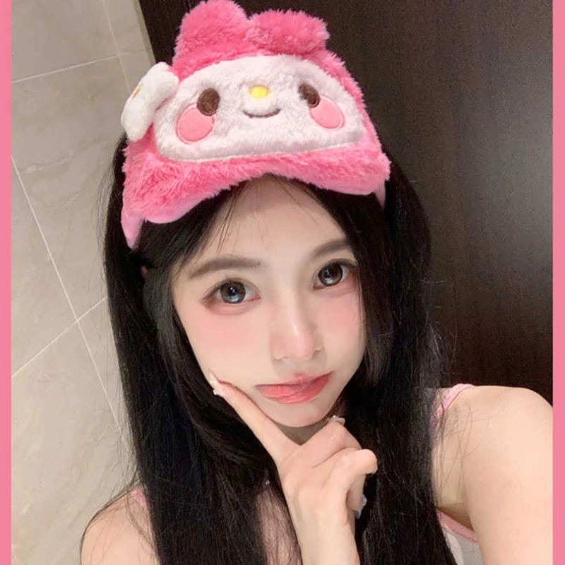 Sanrio Kuromi My Melody Kawaii Girl Blackout Plush Sleep Eye Mask Eyeshade Peluche Eyepatch Cinnamoroll Pompompurin Holiday Gift