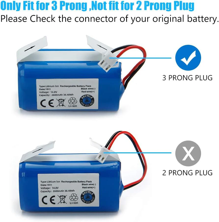 Сменный аккумулятор RVBAT700 для робота-пылесоса Shark ION RV700 RV720 RV750 RV755, 14,4 В, 2800 мАч, (3-контактный разъем)