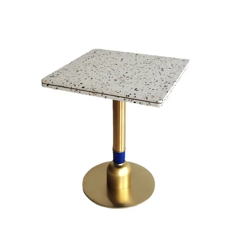 Terrazzo table, light luxury gold square designer restaurant casual coffee table