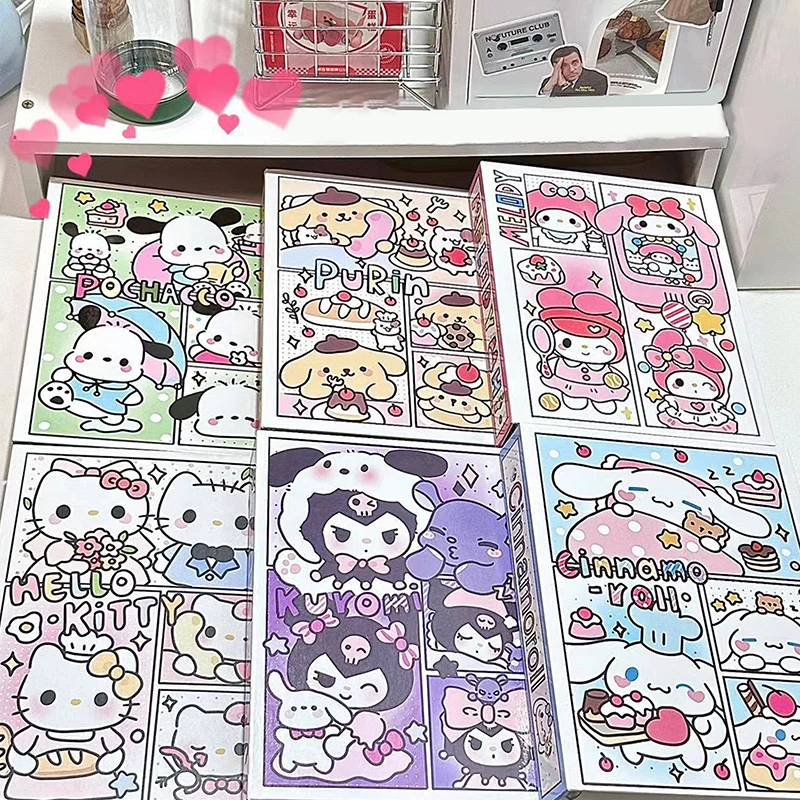 Sanrio Portable Cards Album Cartoon Storage Postcard Photo Book Cute A5 Binder Scrapbook For Girls Students Stationery Gift