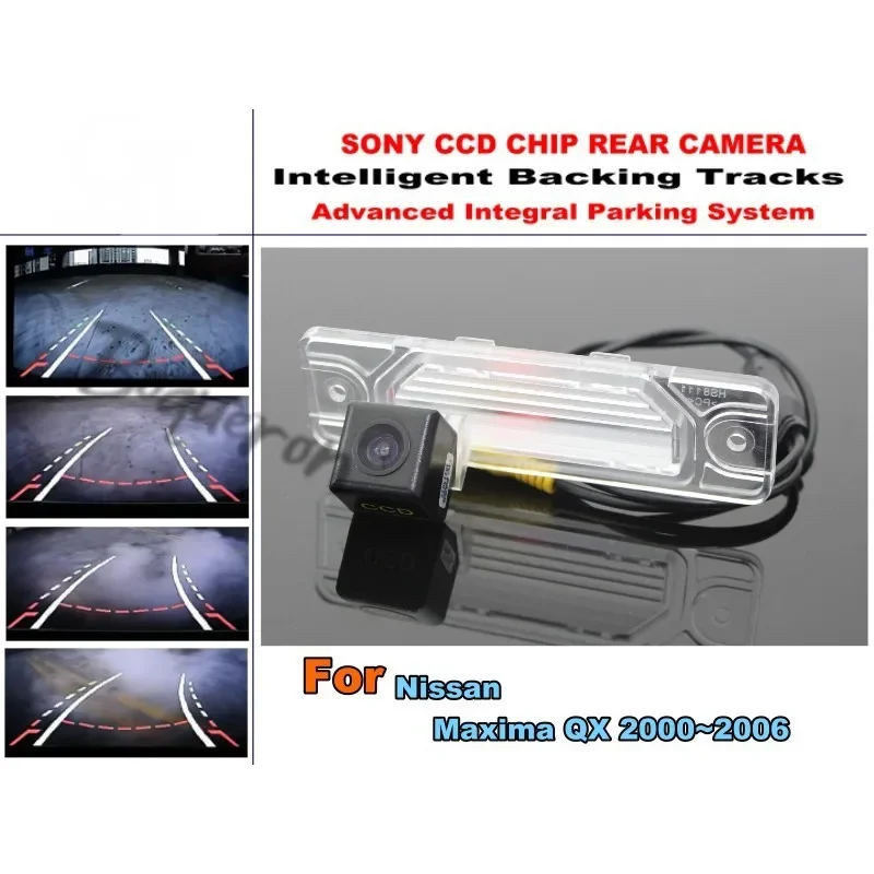 For Nissan Maxima QX 2000~2006 Intelligent Dynamic Tracks Rear View Reverse Backup Trajectory Camera HD CCD Night Vision