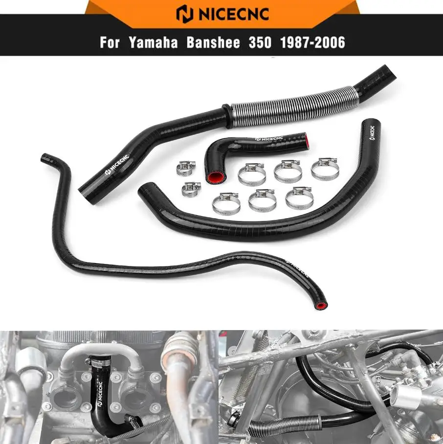 NICECNC For Yamaha Banshee 350 YFZ350 1987-2006 ATV Cooling Hose Silicone Radiator 300℃ Heat Resistance 2GU-12482-00-00