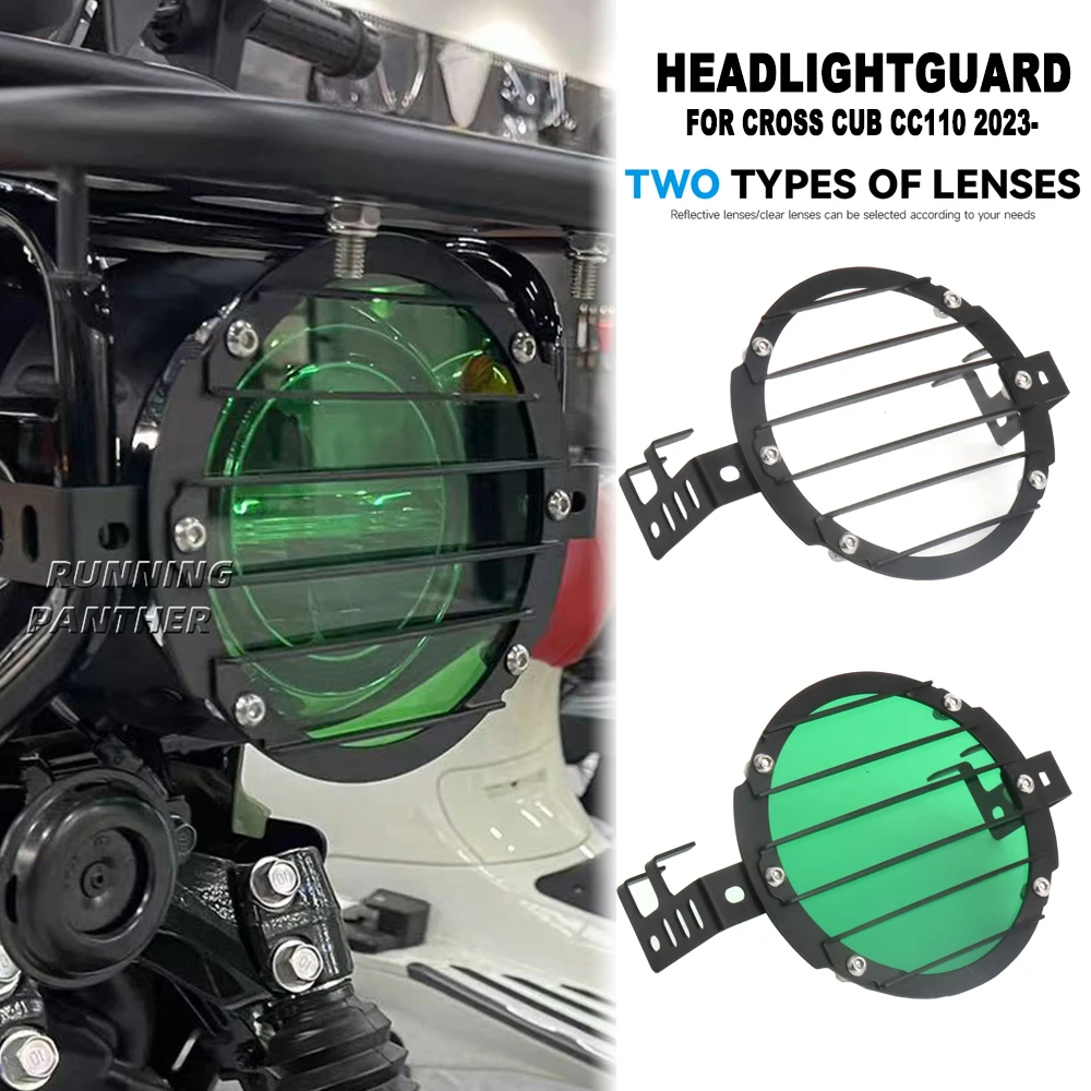 2 Colors For Honda CROSS CUB CC 110 Cross Cub CC110 2023 2024 Headlight Protection Head Lamp Light Grille Guard Cover Protector