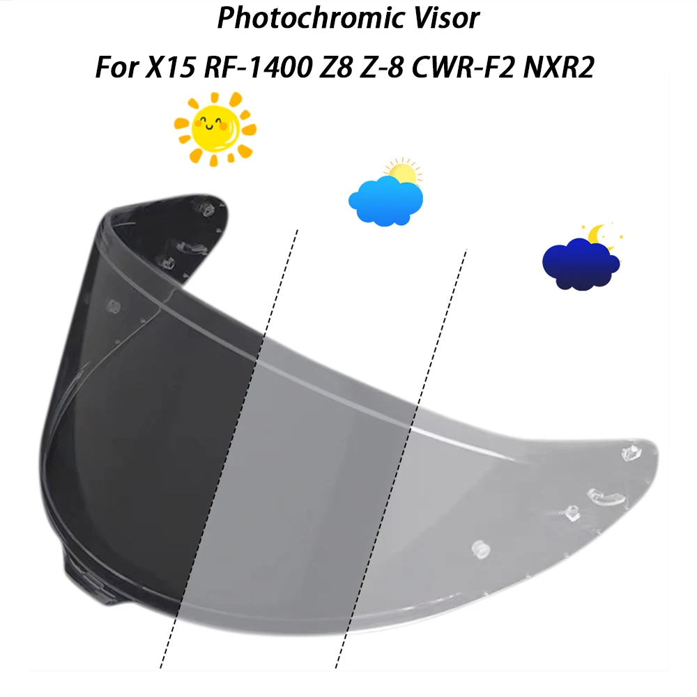 for shoei X15 RF-1400 Z-8 CWR-F2 NXR2 Helmet hromic lens Helmet Photochromic Visor Uv Protection Casco Moto Visera Sunshield