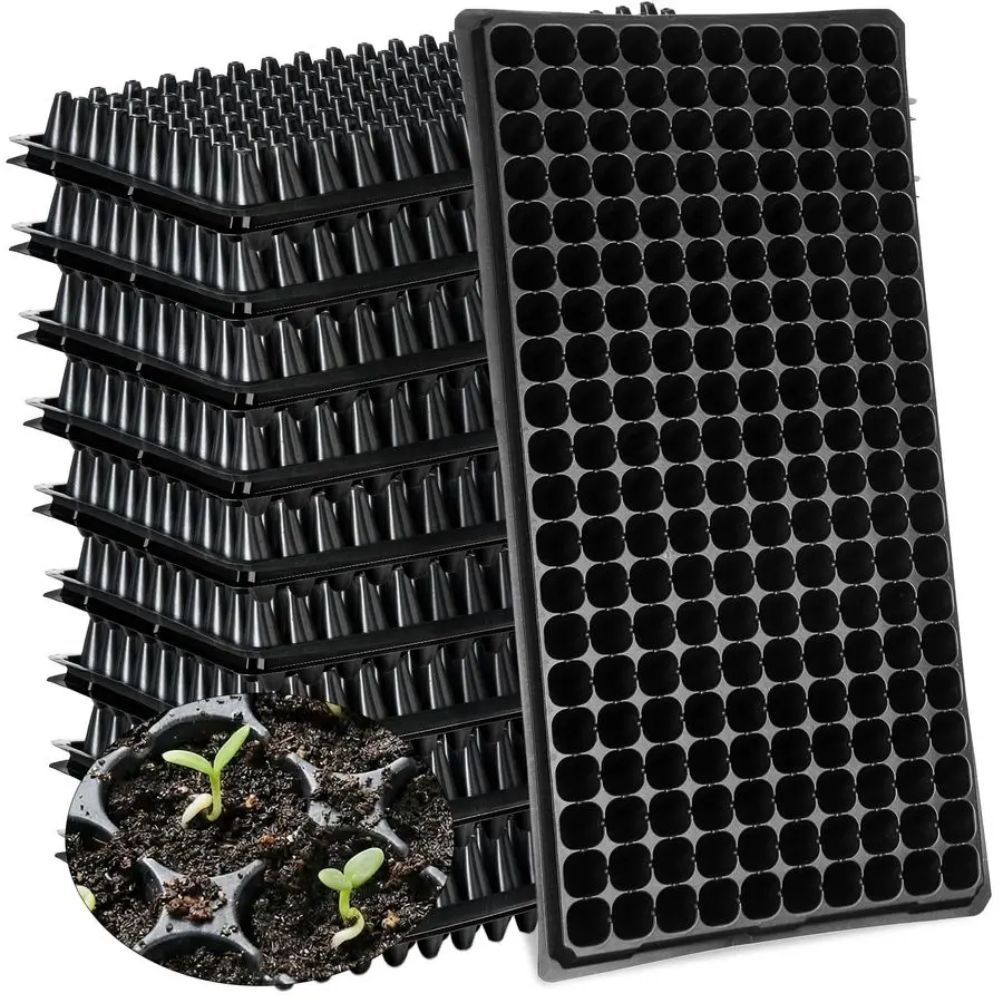 

Набор из 40 лотков для рассады на 200 ячеек, прочные пластиковые лотки для проращивания семян с дренажными отверстиями, для садоводства