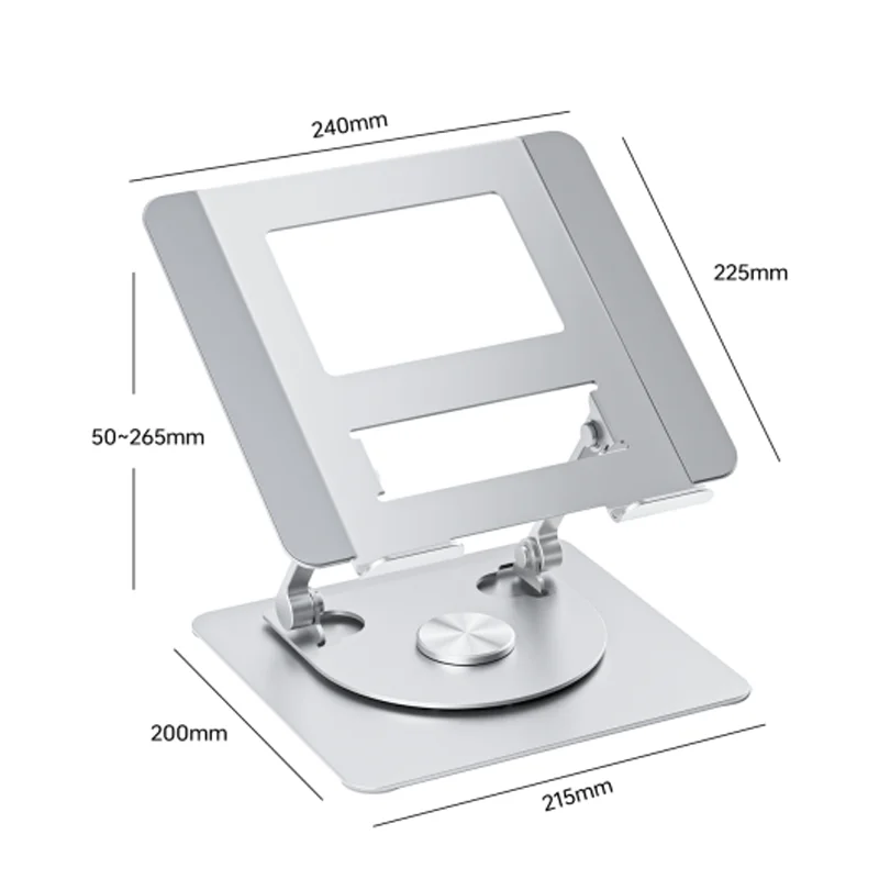 Laptop Stand 360° Rotating Base Foldable Computer Desk Riser  Aluminum Alloy Compatible MacBook Pro/Air Notebook 10- 17.5Inches