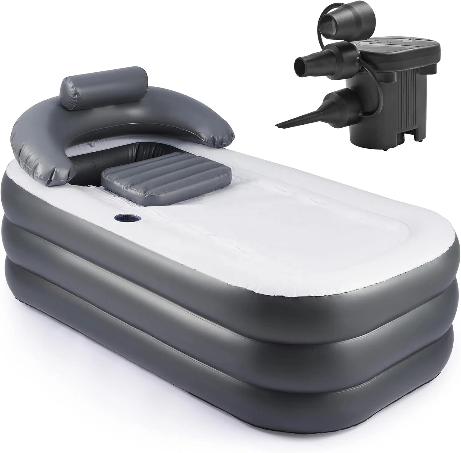 Inflatable Bathtub With Electric Air Pump, Portable Tub Foldable Outdoor Freestanding Tub for Adults