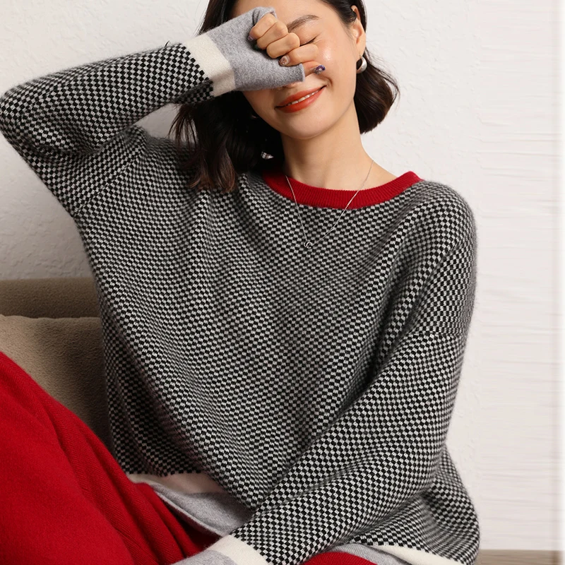 Hot Sale 2023 Autumn Winter 100% Pure Cashmere Sweater Women\'s Fashion Thicken Pullover Female Loose Large Size Knitted Jumper