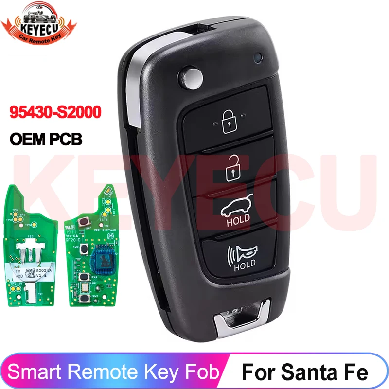 

Оригинальная OEM печатная плата 95430-S2000 TQ8-RKE-4F39 для Hyundai Santa Fe 2018 2019 2020, 433 МГц, откидной брелок, 4 кнопки, оригинальная плата дистанционного ключа