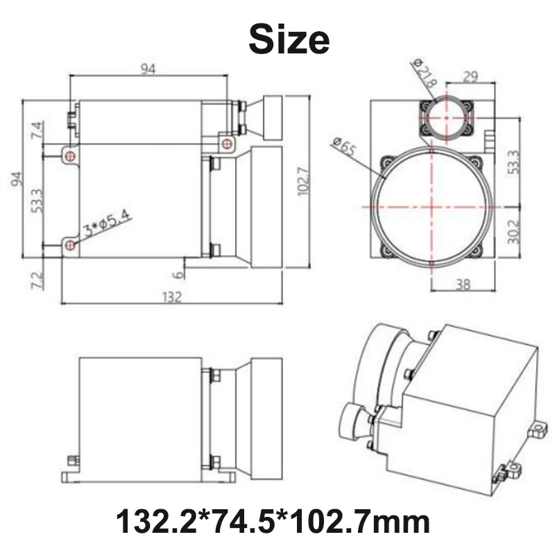 Outdoor Long-Range 15km La ser Rangefinder Module 1535nm RS422 Angle Measurement Eye-Safe L aser Sensor for Distance Measurement