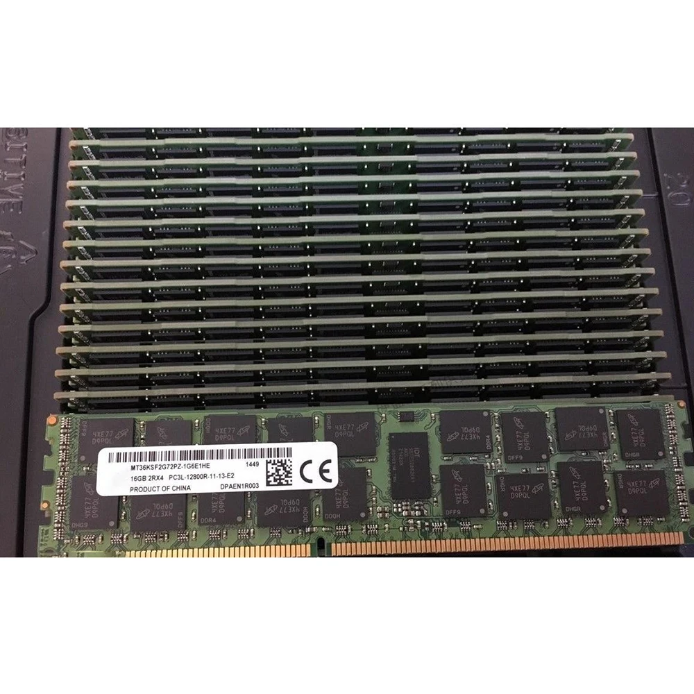 

1 pcs MT36KSF2G72PZ-1G6E1HE For MT RAM 16GB 16G 2RX4 PC3L-12800R DDR3L 1600 Server Memory High Quality Fast Ship