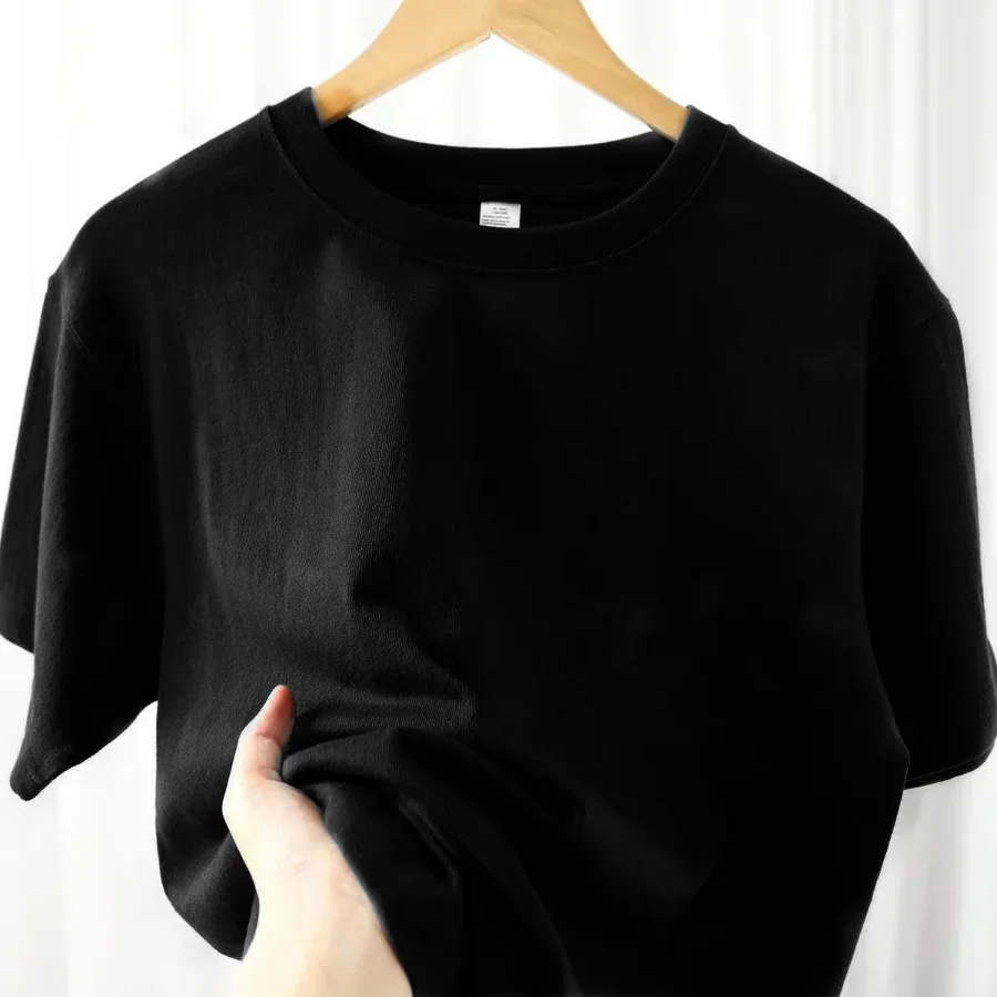 100% Cotton T-shirt Men Women Solid Color O Neck Short-sleeved Tops Summer Korean Loose Half-sleeve T Shirt Unisex M-4XL image 4