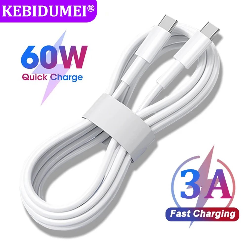 USB-C to Type C PD 3.0 60W Fast Charging Cable Data Cable Type C to Type C Cable for Samsung MacBook Huawei Data Transfer Cable