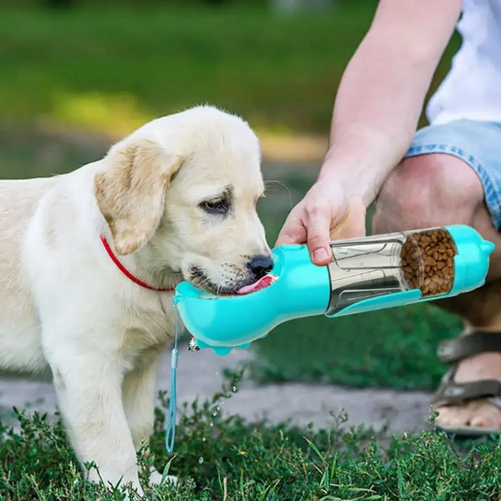 

300/500ml Pet Water Food Dispenser with Trash Bag Box and Shovel 3 in 1 Pet Dog Water Bottle Leak Proof Dog Food Feeder Puppy