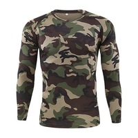 Fashion men's camouflage printed T-shirt casual trend army fan Y2K tops autumn new streetwear men's long sleeved round neck tees