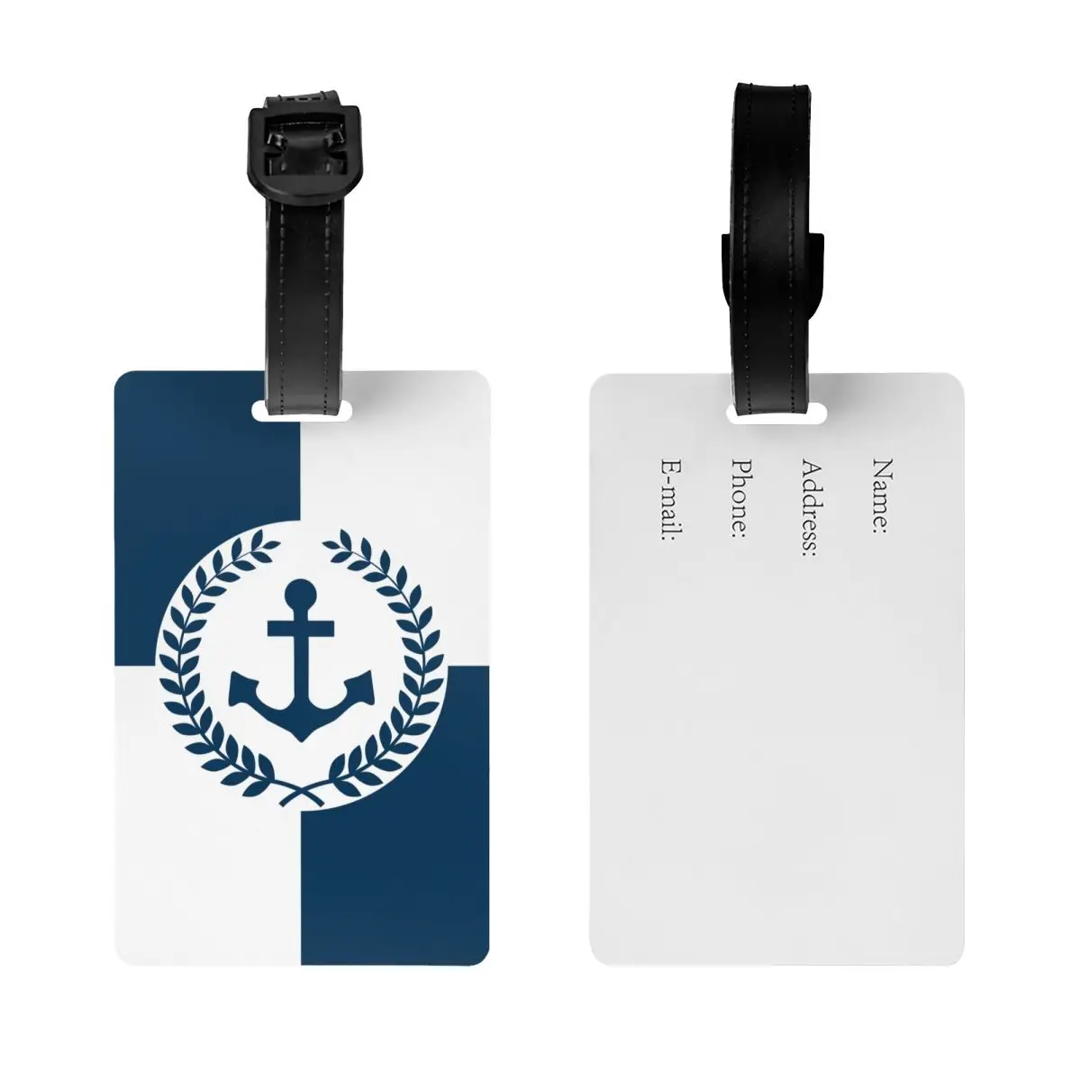 Custom Nautical Anchor Themed Design Luggage Tags for Suitcases Cute Sailing Sailor Baggage Tags Privacy Cover Name ID Card