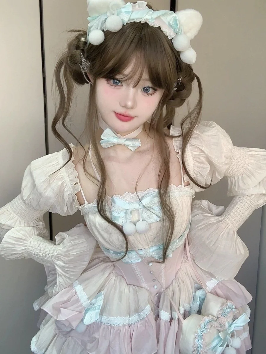 Sweet Princ Sle Lolita Dr Fairy T First Love Sensation Cake Fairy Gonna Puffy Sves Cerniera lunga ort Summer Dr