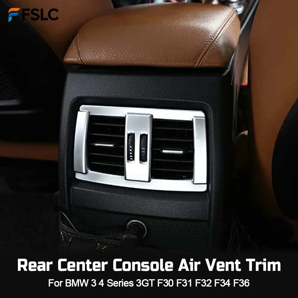 

⭐Genuine⭐ Car Decoration Rear Center Console Air Vent Trim For BMW 3 4 Series 3GT F30 F31 F32 F34 F36 Carbon Fiber Chrome Silver