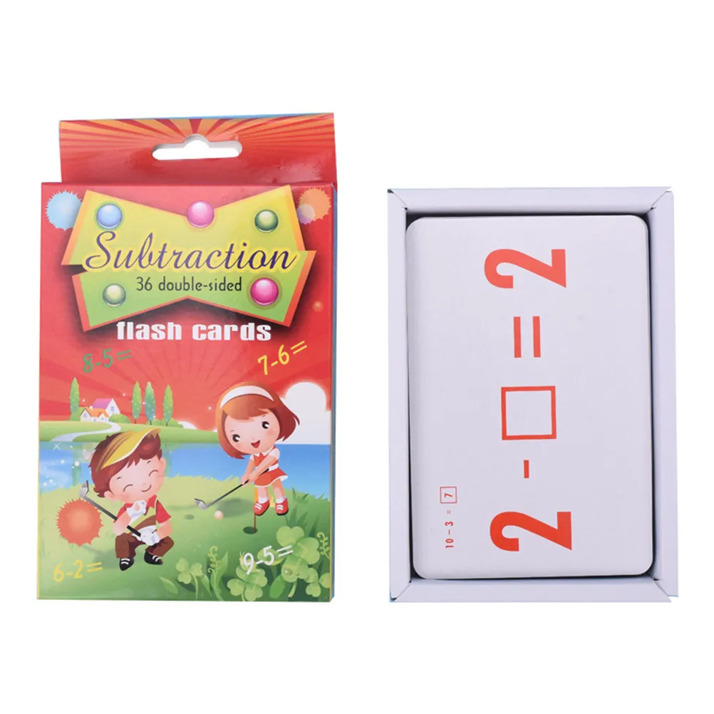 

4 Sets Cards Childrens Math Study Flash Addition and Subtraction Multiplication Learning Flashcards
