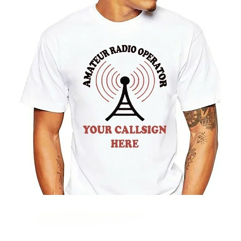 Amateur radio call sign printed pattern street wear fashion casual trend summer men women universal short-sleeved T-shirt