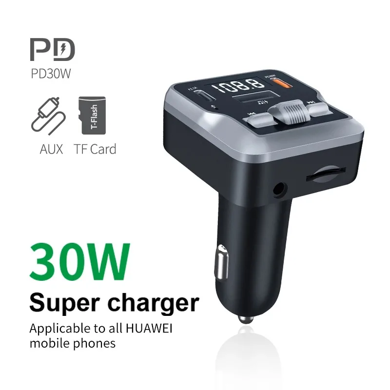 Bluetooth FM Transmitter Car kit Handfree Dual USB Car Charger Support U disk TF Card AUX MP3 Music Player, C66 with Remote