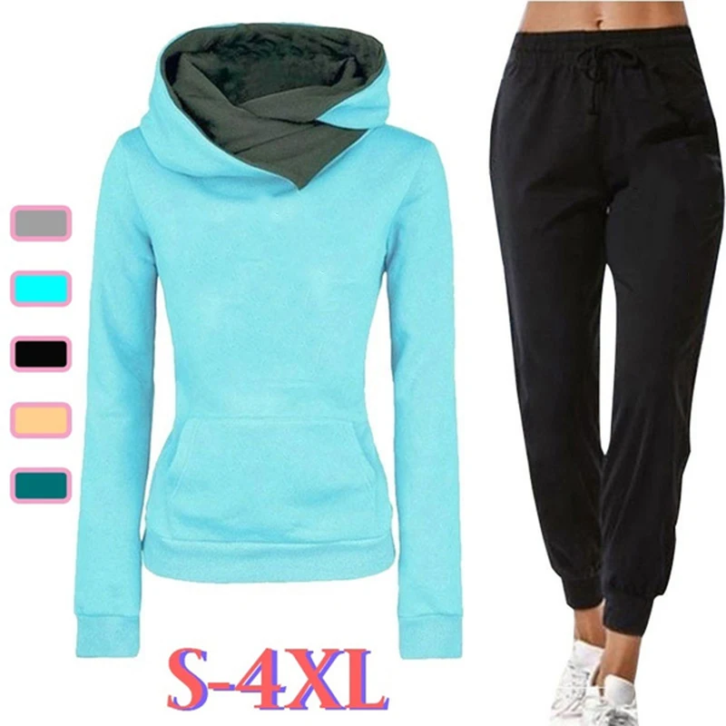 

New Tracksuit for Women Clothes Two Piece Set Hoodie Sweatshirt Top and Pants Casual Ensemble Femme Suits