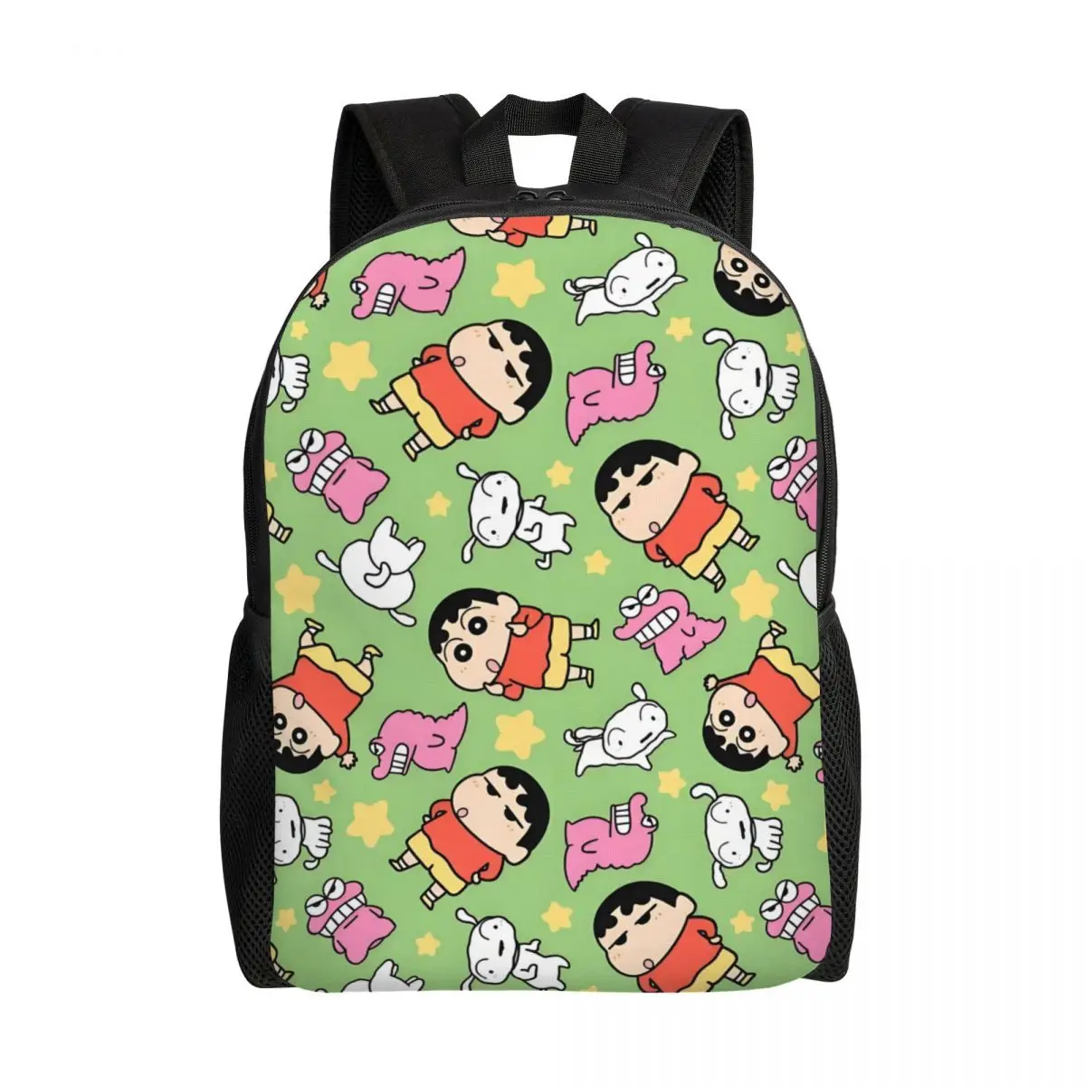 Mochilas personalizadas C-Crayones Shin-chanes para mujeres, hombres, estudiantes universitarios, mochila para libros, se adapta a portátiles de 15 pulgadas, bolsas de dibujos animados