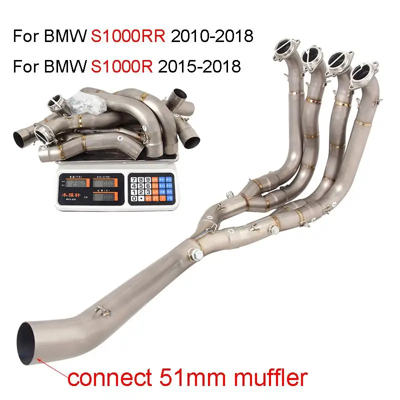 

Slip For BMW S1000RR 2010-2018 S1000R 2015-2018 Motorcycle Exhaust System Front Link Pipe Titanium Alloy Connect 51mm Mufflers