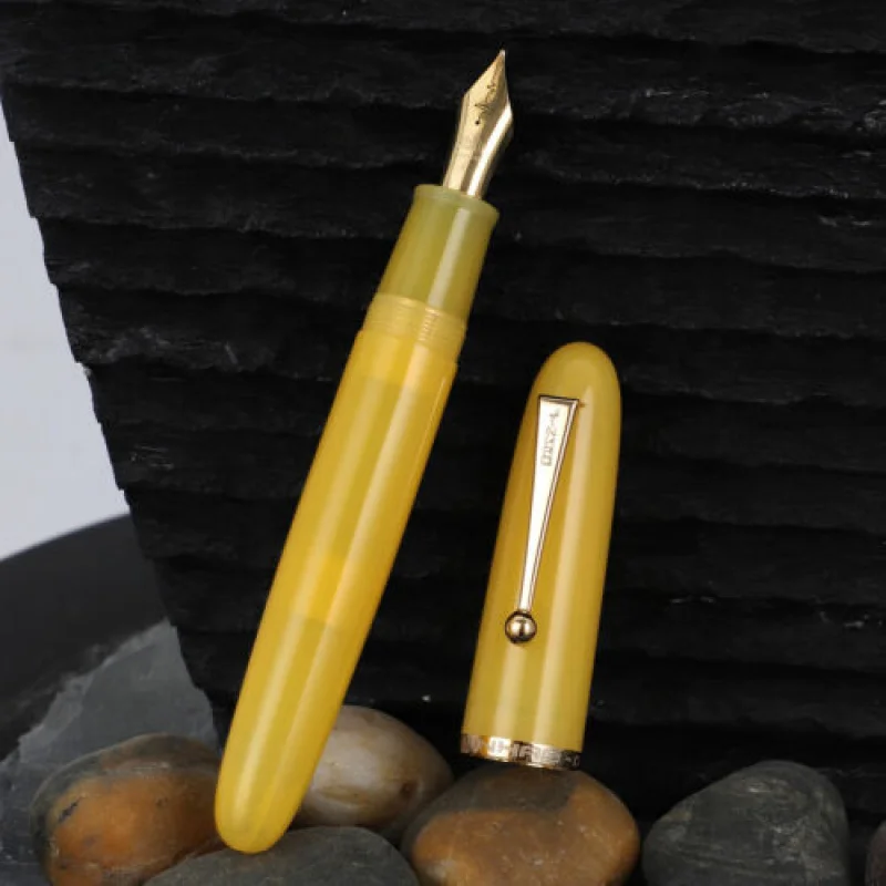 

A+ Jinhao 9019 Fountain Pen #8 F/M Heartbeat Nib, Yellow Resin & Large Converter
