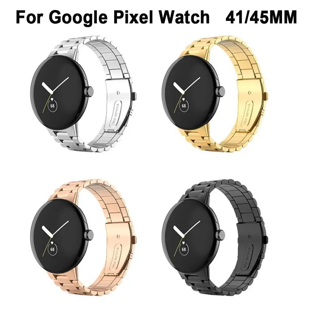 New Metal Stainless Steel Strap Wrist 41/45MM Bracelet Smart Watch Accessories Watchband for Google Pixel Watch 3/2/1